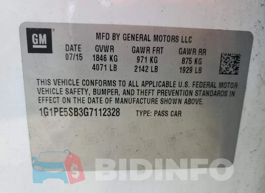 1G1PE5SB3G7112328 Photo# 12