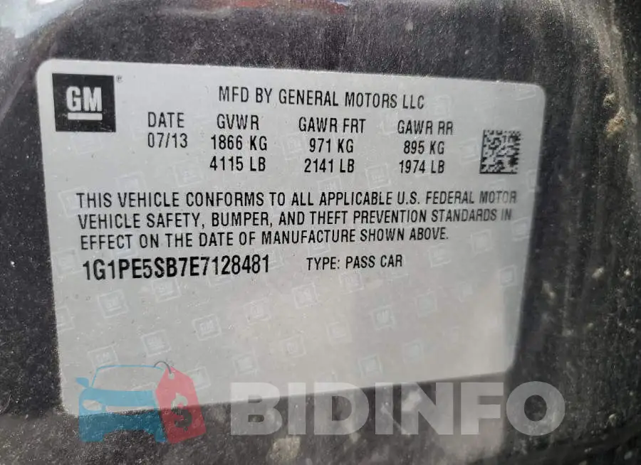 1G1PE5SB7E7128481 Photo# 13