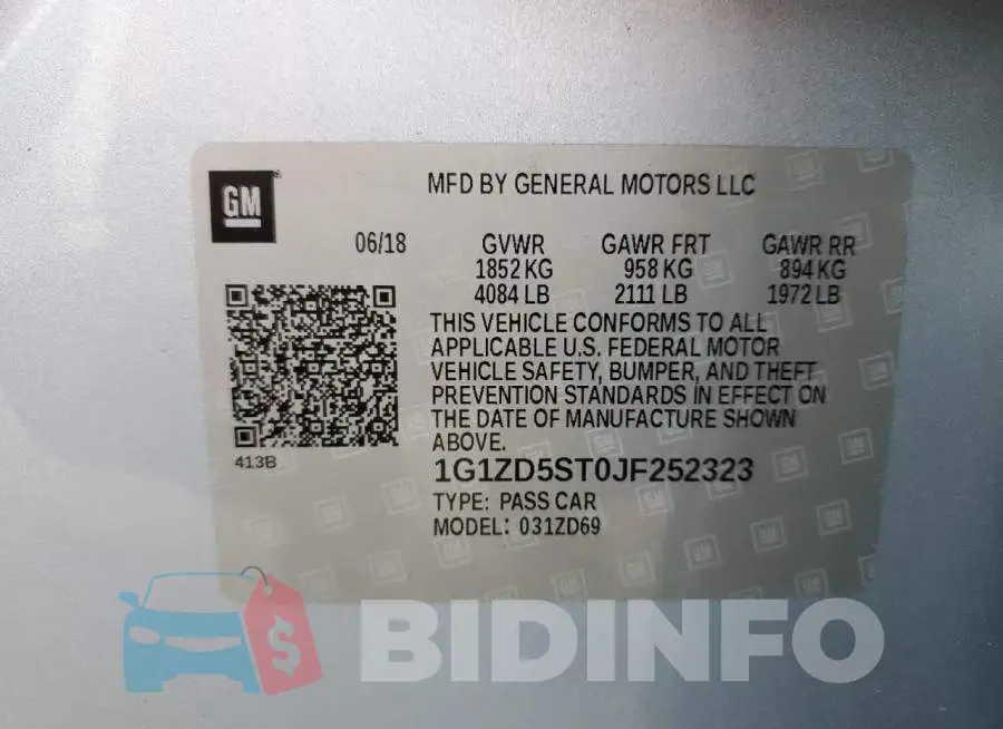 1G1ZD5ST0JF252323 Photo# 12