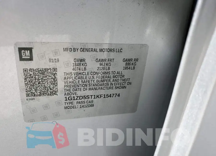 1G1ZD5ST1KF154774 Photo# 12