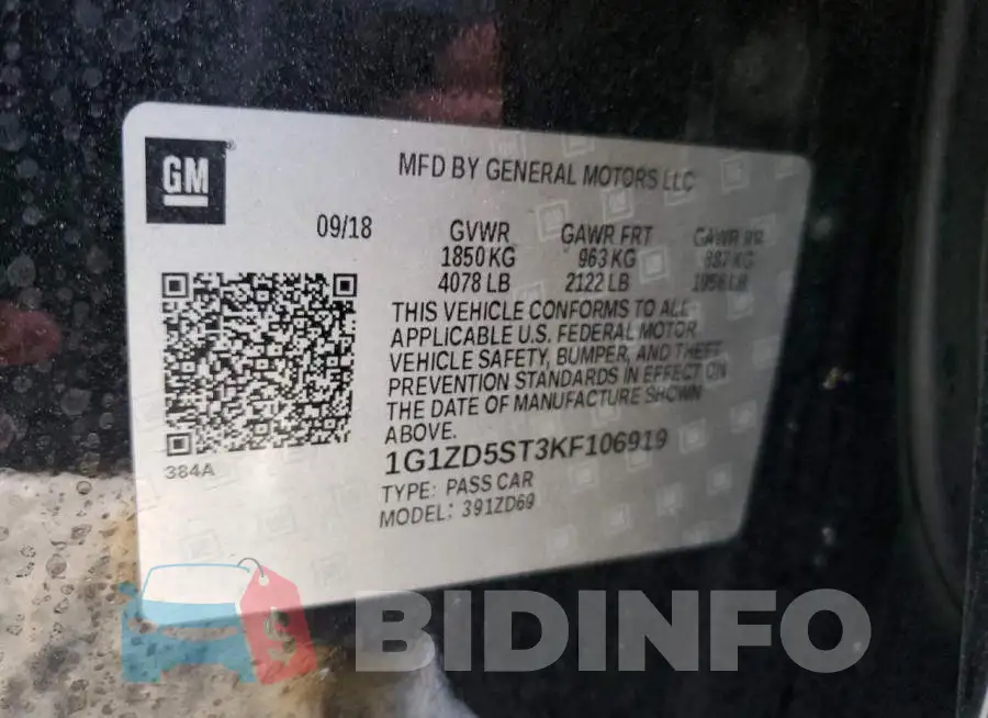 1G1ZD5ST3KF106919 Photo# 13