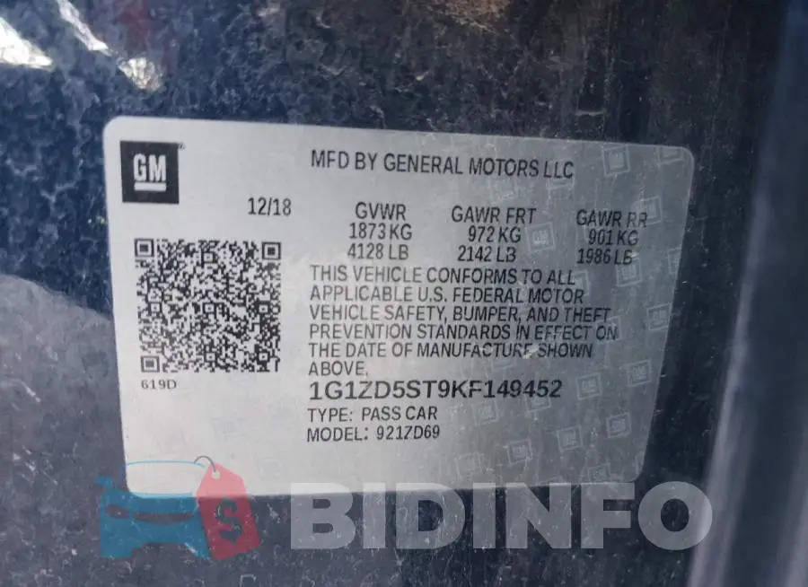1G1ZD5ST9KF149452 Photo# 13