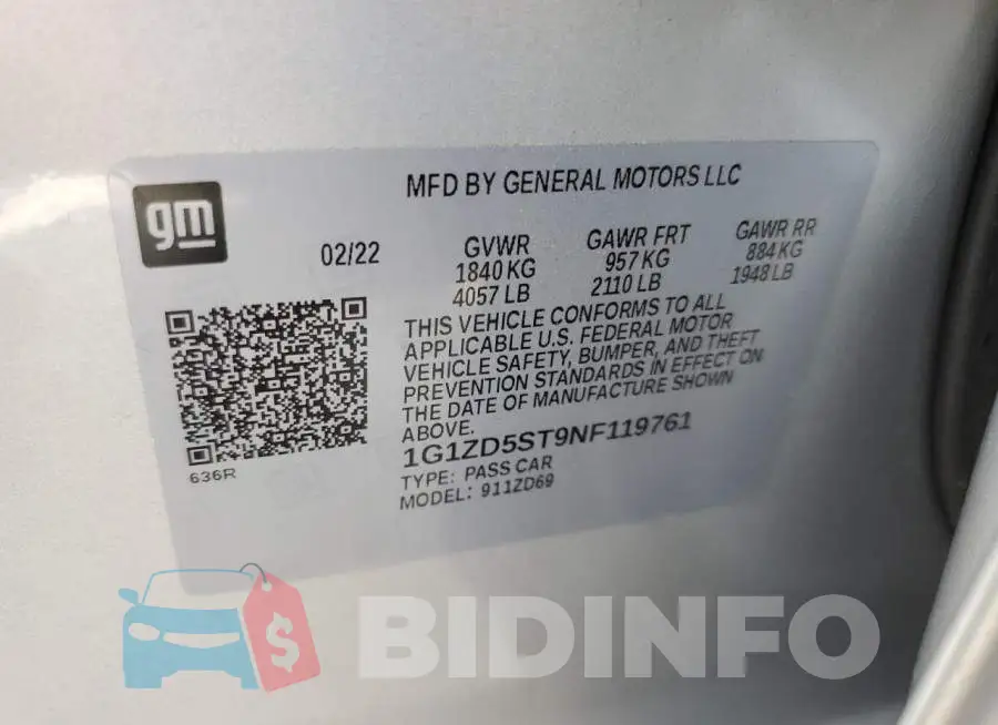 1G1ZD5ST9NF119761 Photo# 12