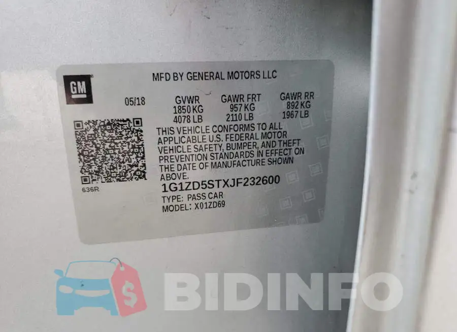 1G1ZD5STXJF232600 Photo# 12