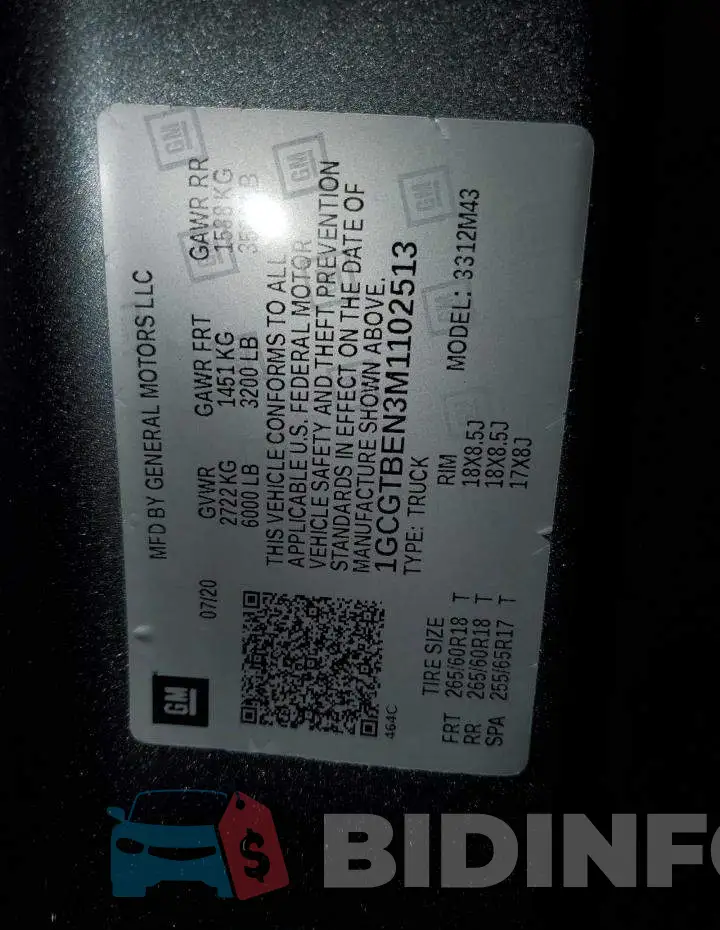 1GCGTBEN3M1102513 Photo# 13