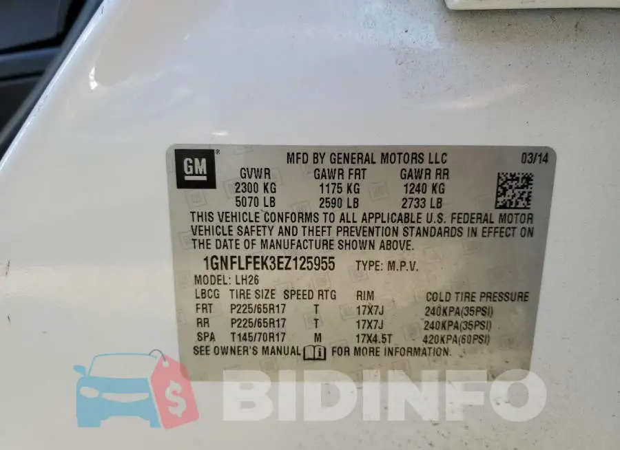 1GNFLFEK3EZ125955 Photo# 13