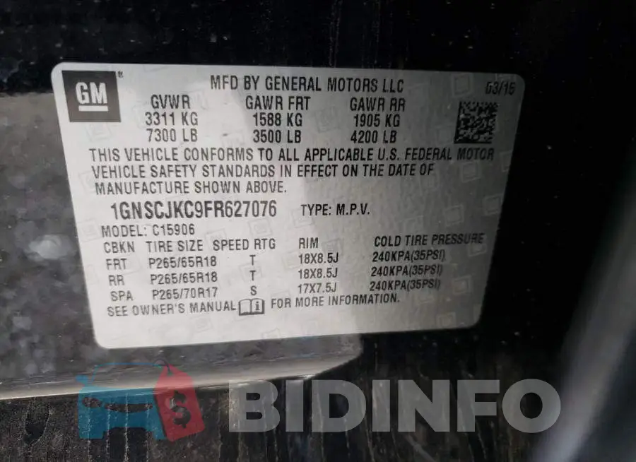 1GNSCJKC9FR627076 Photo# 10