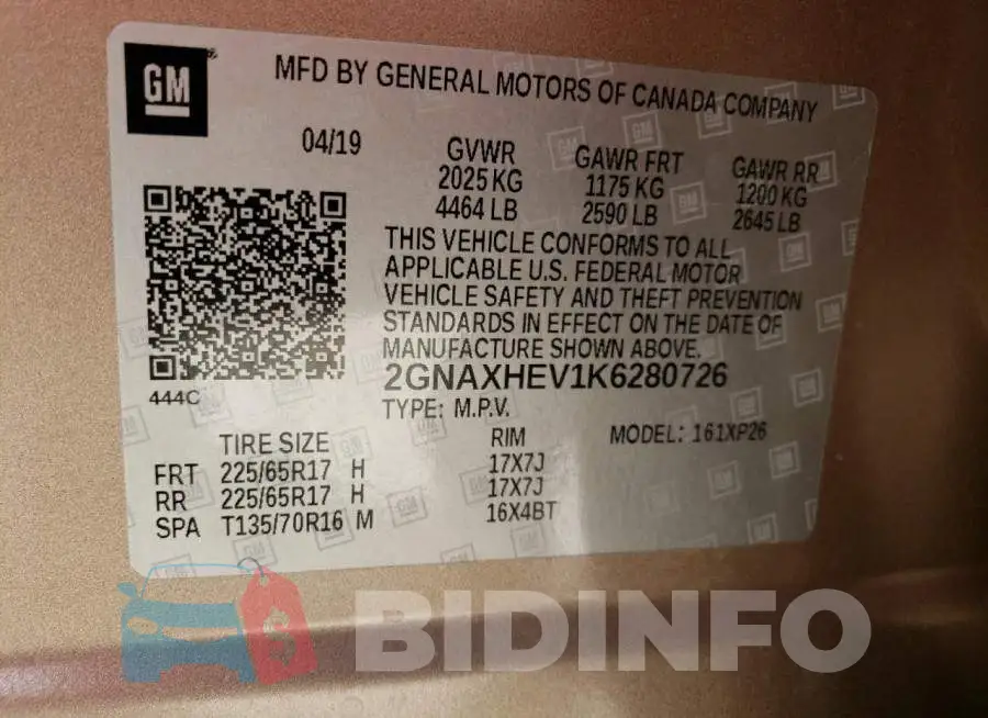 2GNAXHEV1K6280726 Photo# 13