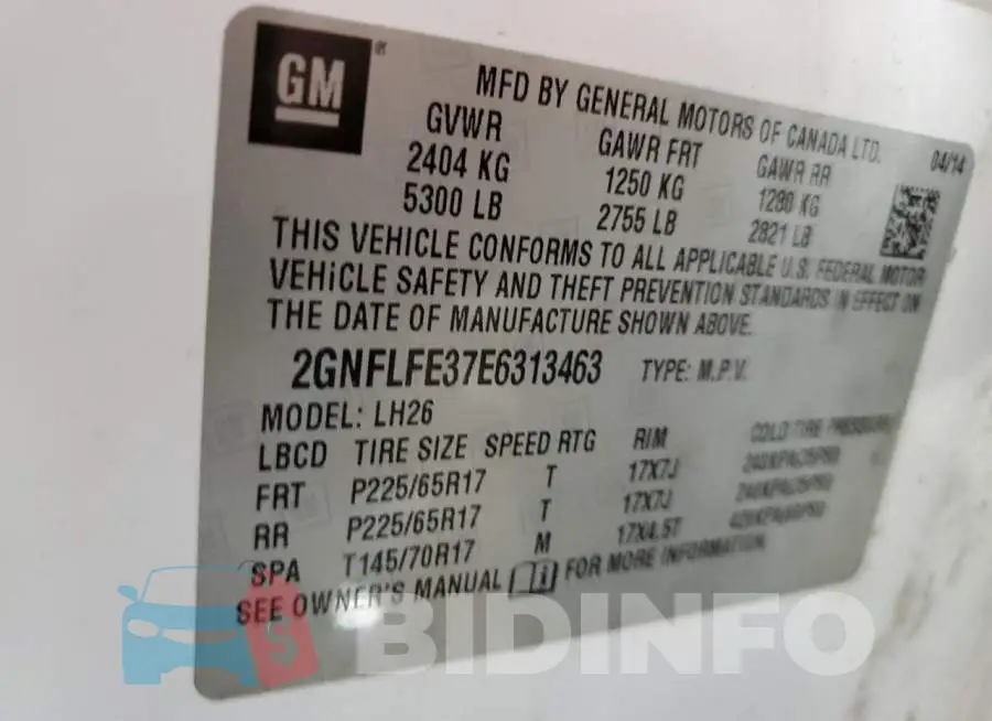 2GNFLFE37E6313463 Photo# 12