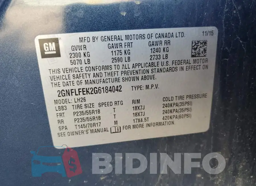 2GNFLFEK2G6184042 Photo# 13