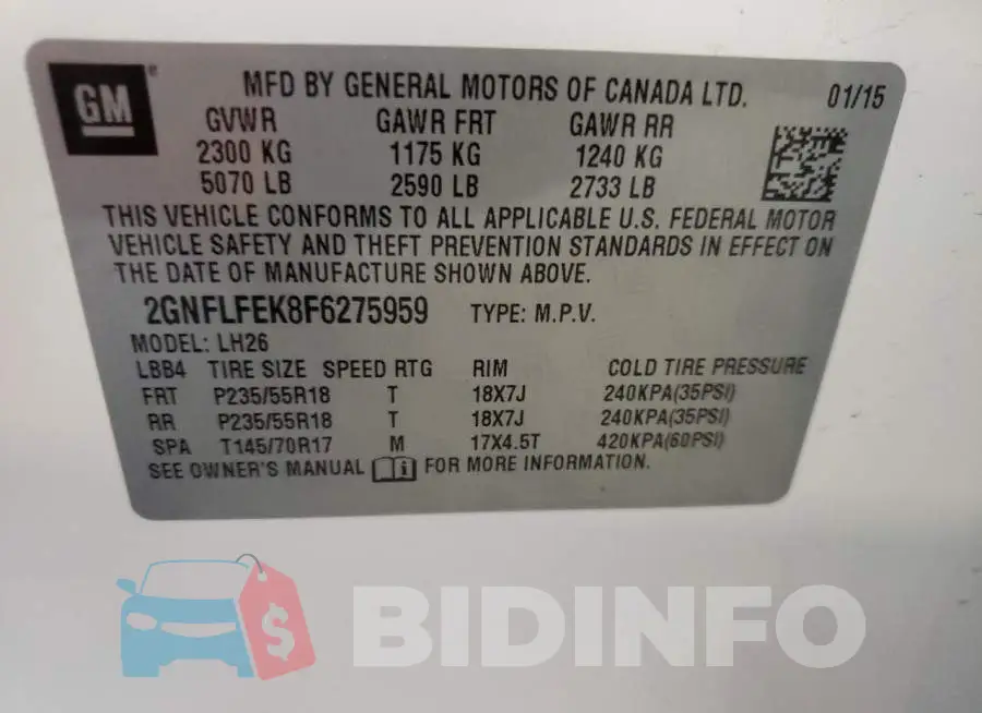 2GNFLFEK8F6275959 Photo# 13
