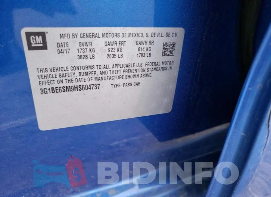 3G1BE6SM9HS604737 Photo# 13