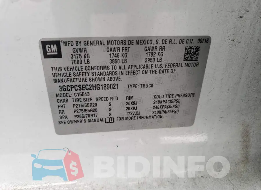 3GCPCSEC2HG189021 Photo# 12