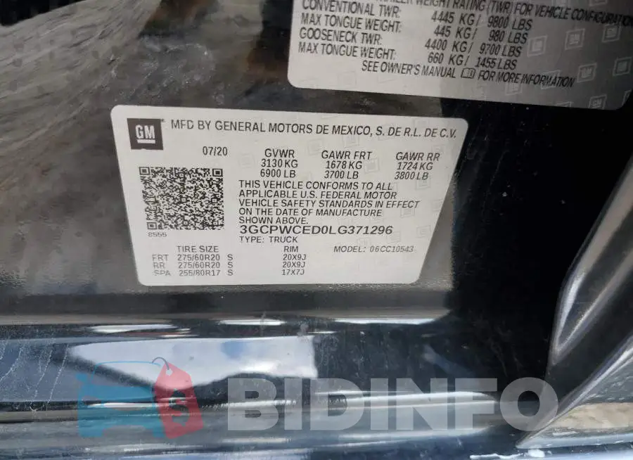 3GCPWCED0LG371296 Photo# 12