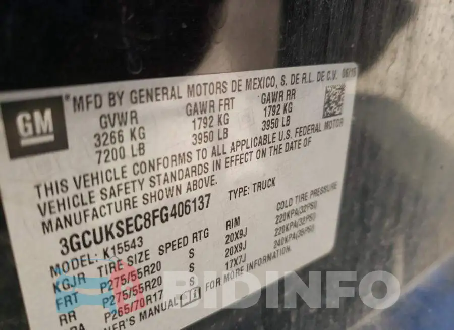 3GCUKSEC8FG406137 Photo# 12