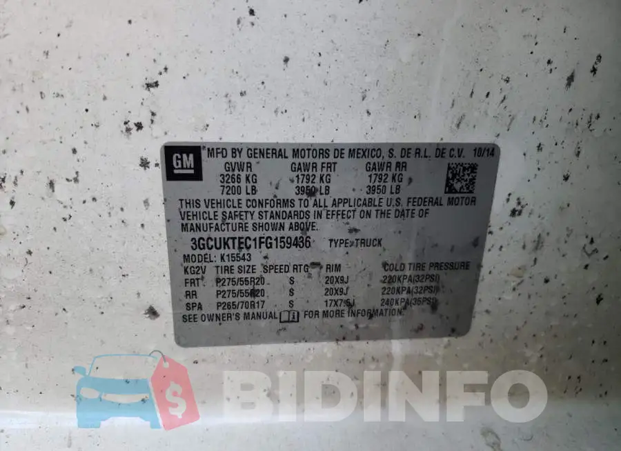 3GCUKTEC1FG159436 Photo# 13