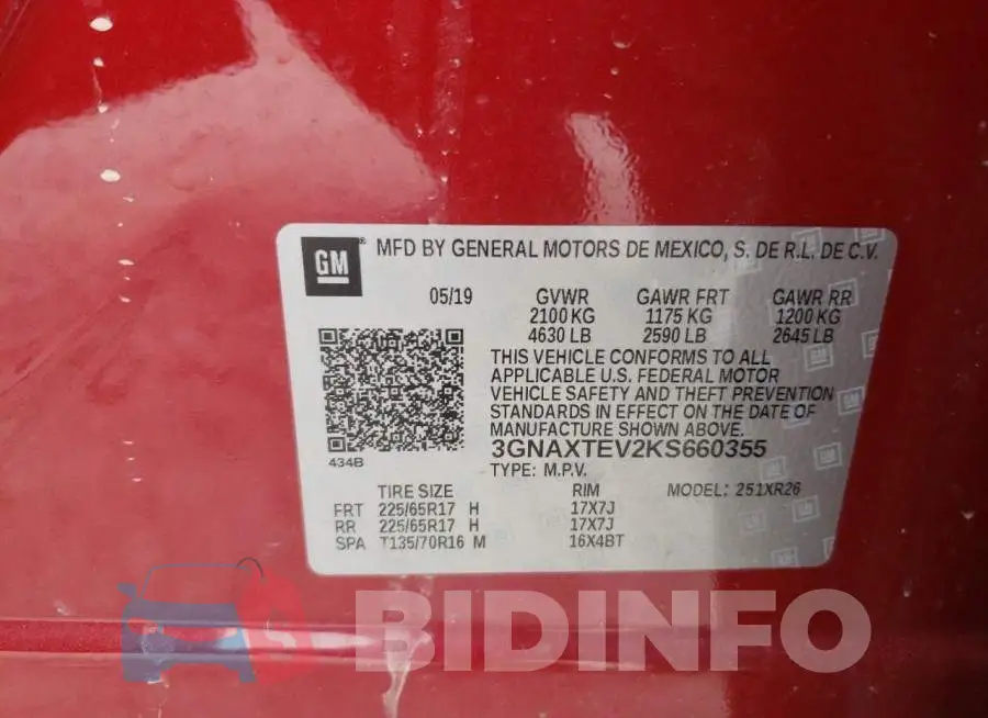 3GNAXTEV2KS660355 Photo# 13