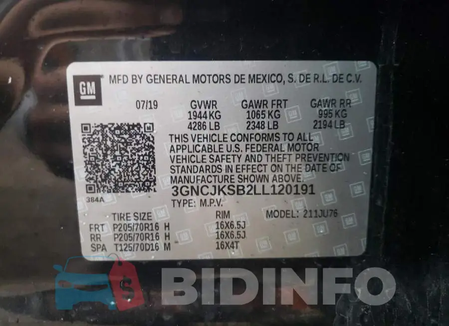3GNCJKSB2LL120191 Photo# 12