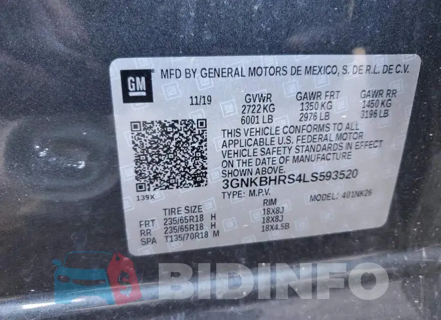 3GNKBHRS4LS593520 Photo# 13