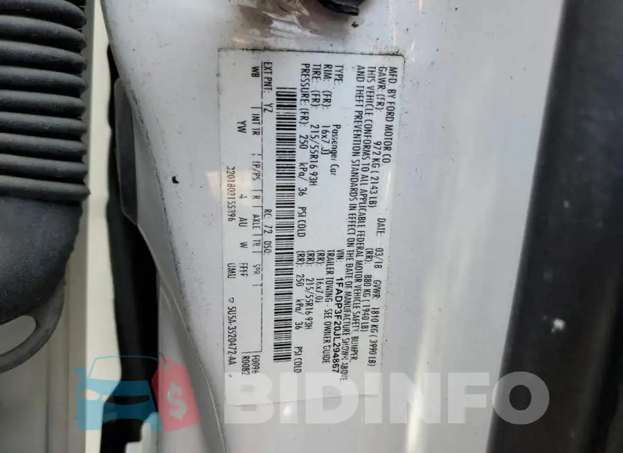 1FADP3F20JL294867 Photo# 12