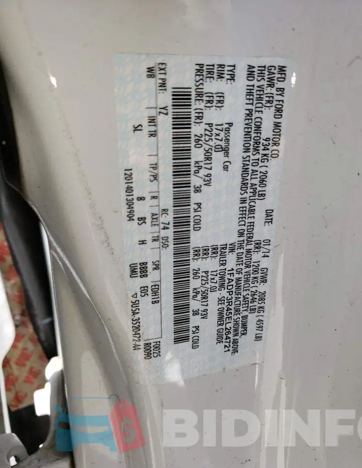 1FADP3R45EL264721 Photo# 12