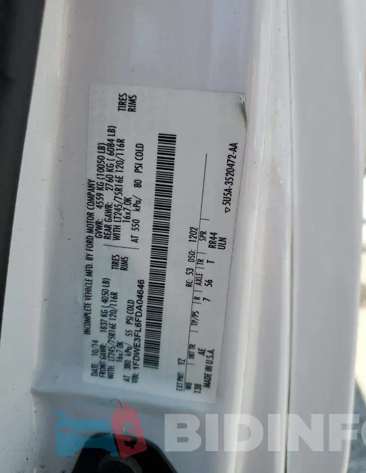 1FDWE3FL6FDA04646 Photo# 13