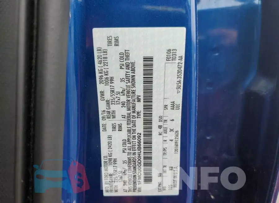 1FMCU0GD0HUB66092 Photo# 13