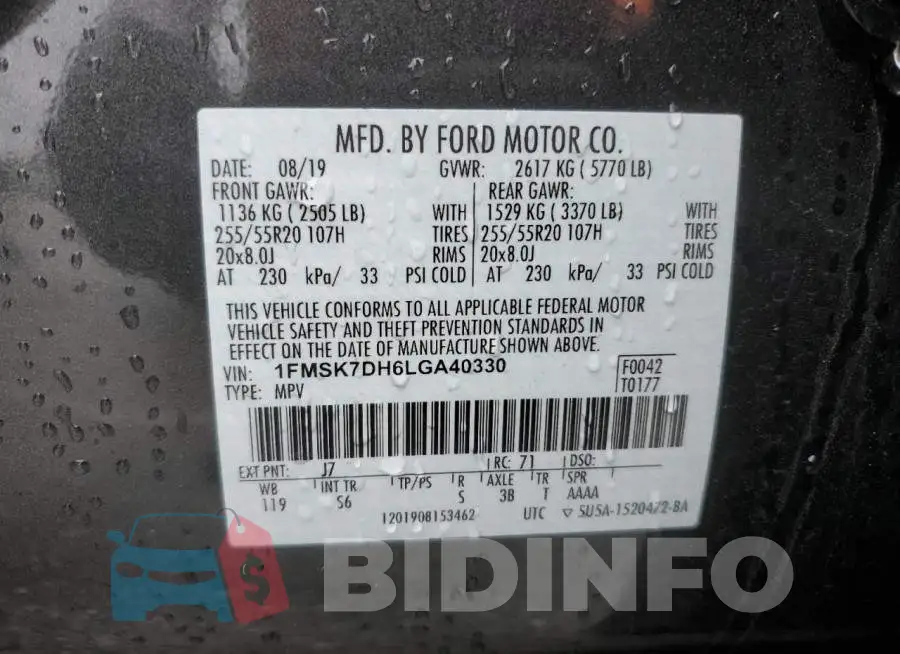 1FMSK7DH6LGA40330 Photo# 13