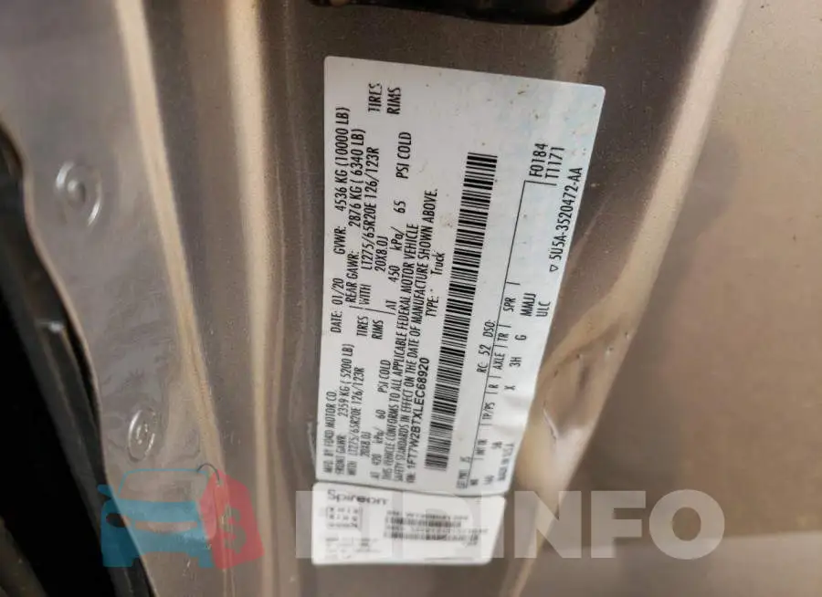 1FT7W2BTXLEC68920 Photo# 13