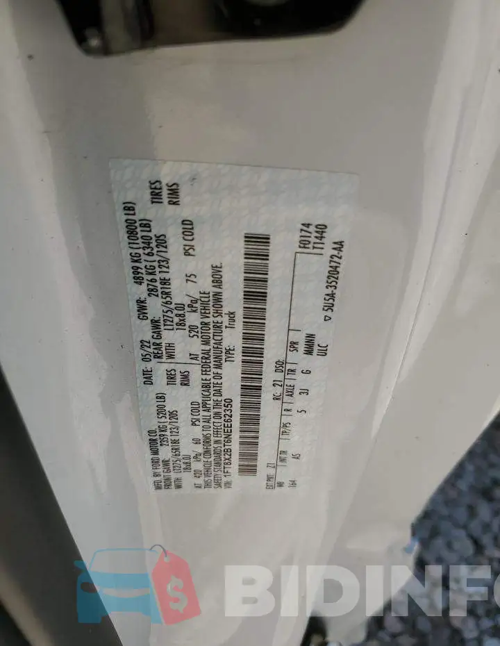 1FT8X2BT6NEE62350 Photo# 12
