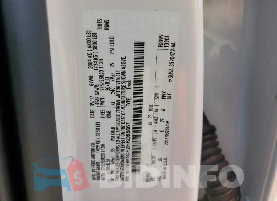 1FTEW1CF2HKD85667 Photo# 12