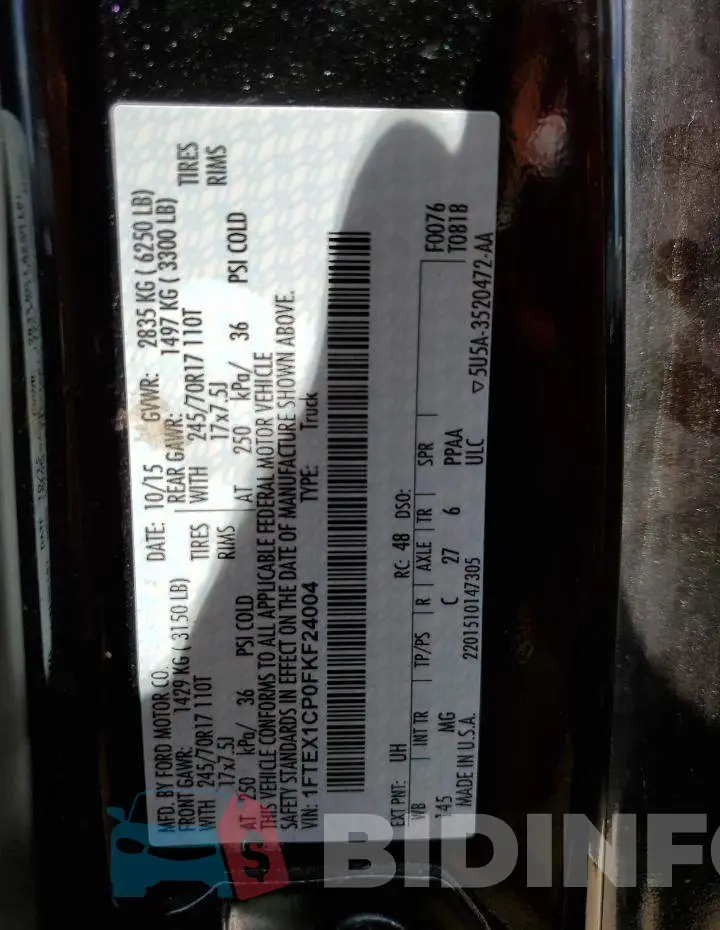1FTEX1CP0FKF24004 Photo# 12