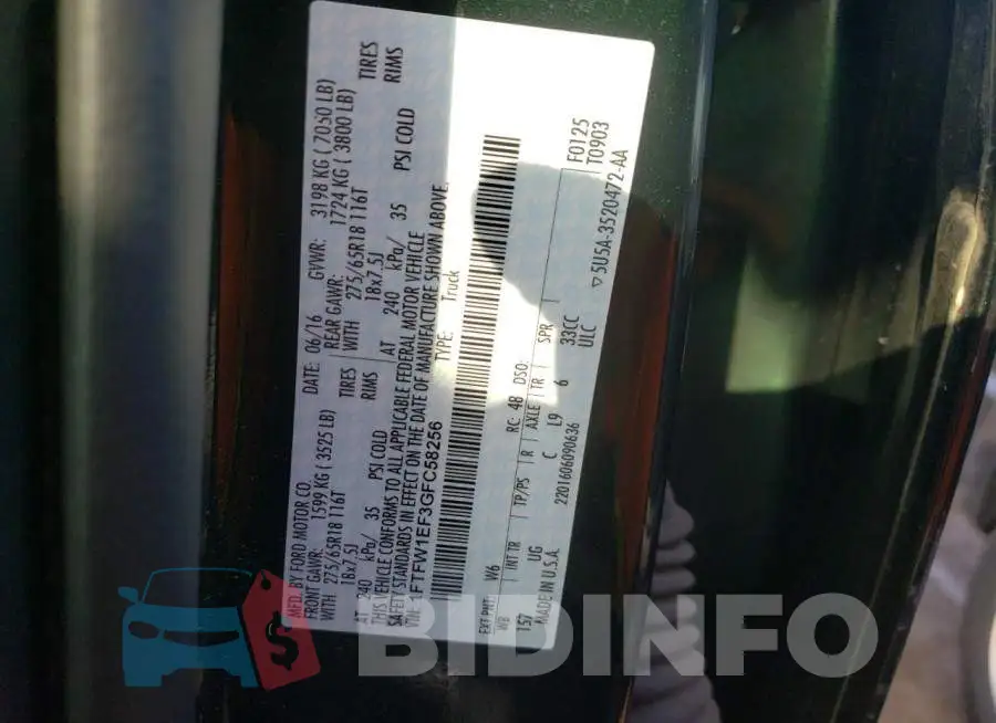 1FTFW1EF3GFC58256 Photo# 12