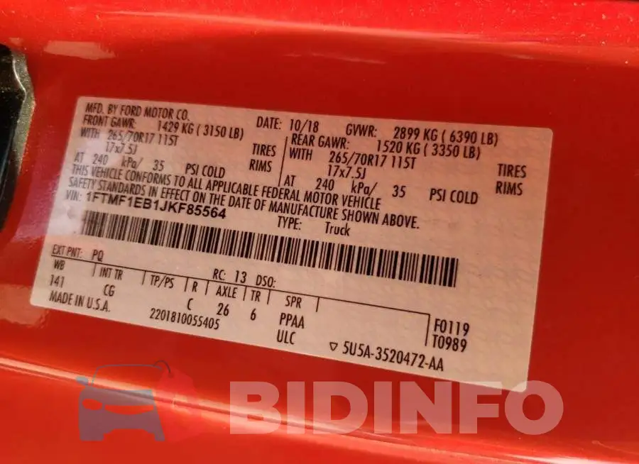 1FTMF1EB1JKF85564 Photo# 12