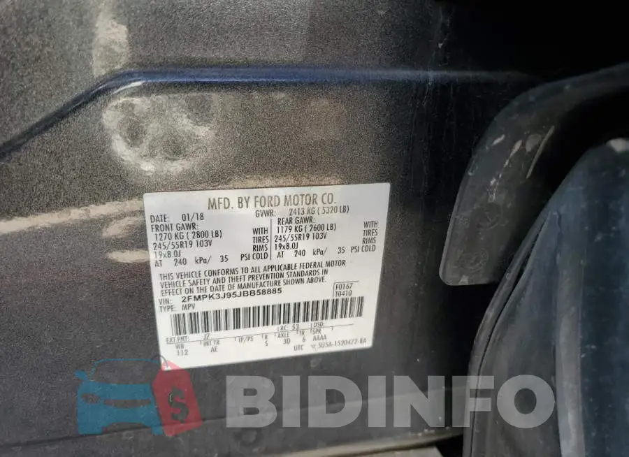 2FMPK3J95JBB58885 Photo# 13