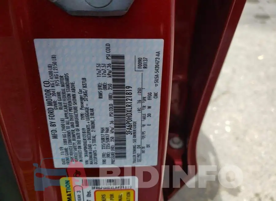 3FA6P0HDXLR121819 Photo# 12