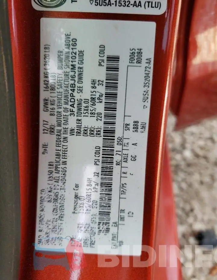 3FADP4BJ6JM102160 Photo# 12