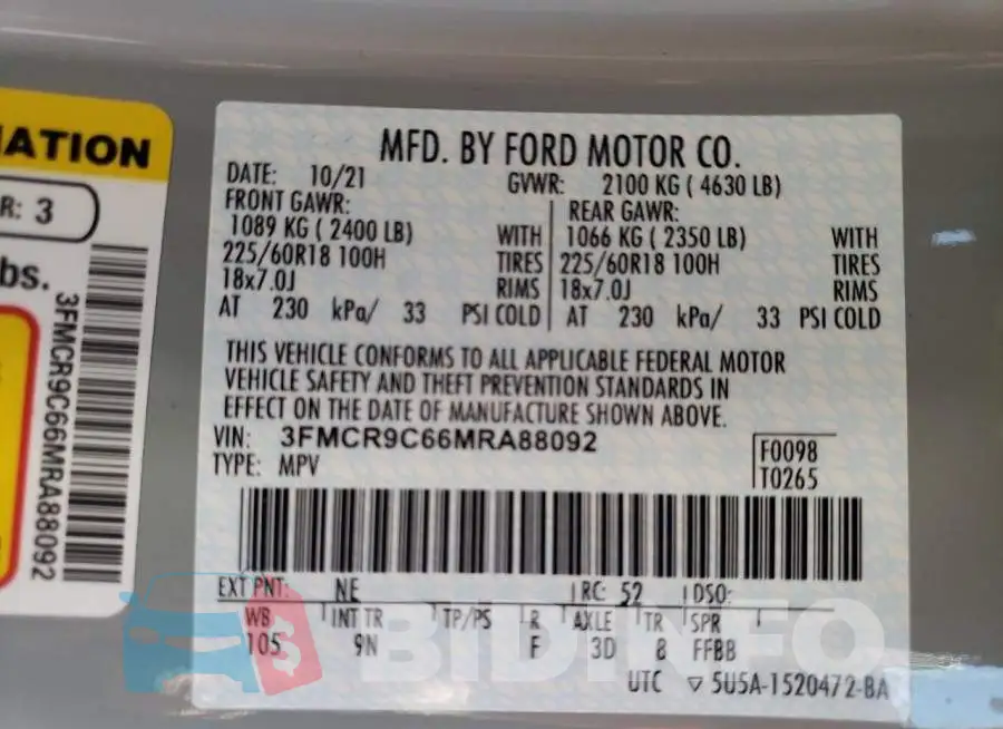 3FMCR9C66MRA88092 Photo# 12