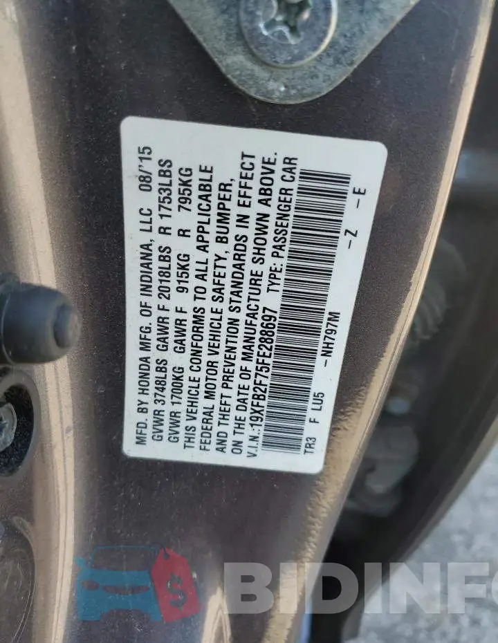 19XFB2F75FE288697 Photo# 12