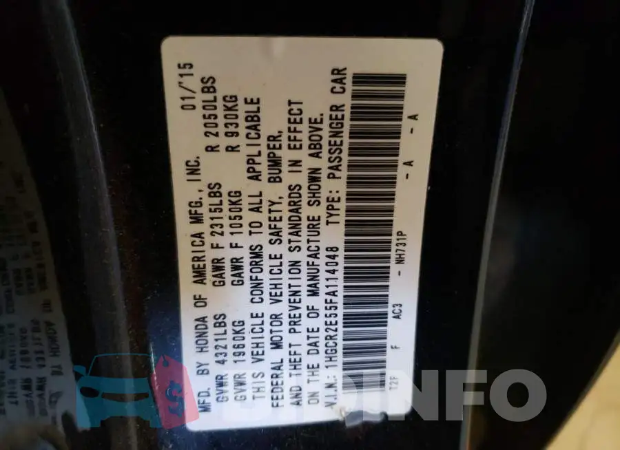 1HGCR2E55FA114048 Photo# 12