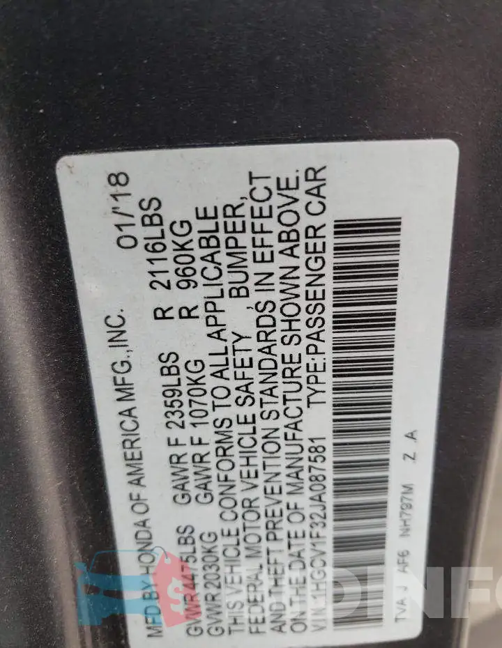 1HGCV1F32JA087581 Photo# 13