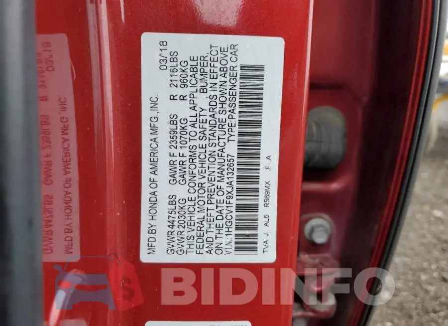 1HGCV1F9XJA132657 Photo# 12