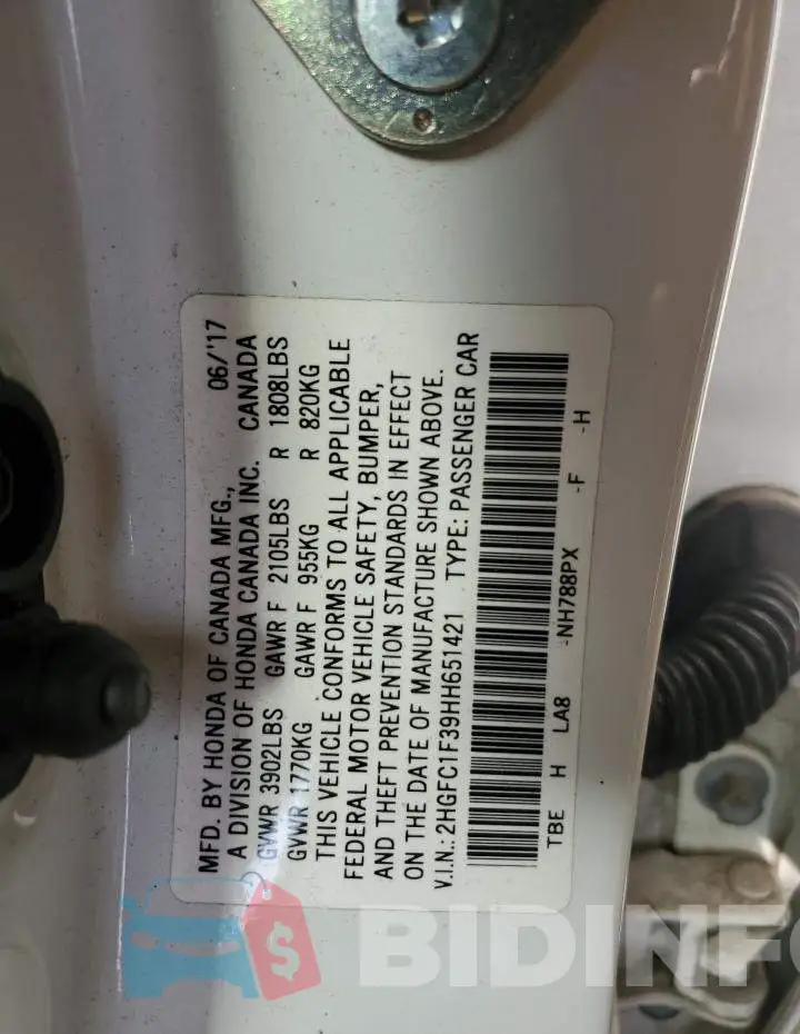 2HGFC1F39HH651421 Photo# 12