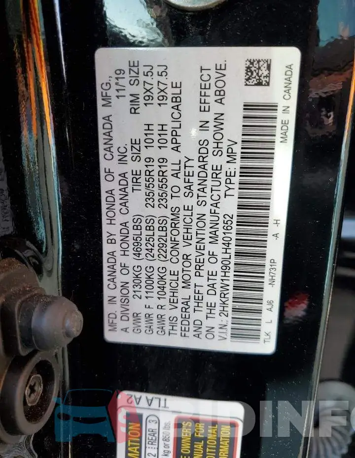 2HKRW1H90LH401652 Photo# 14