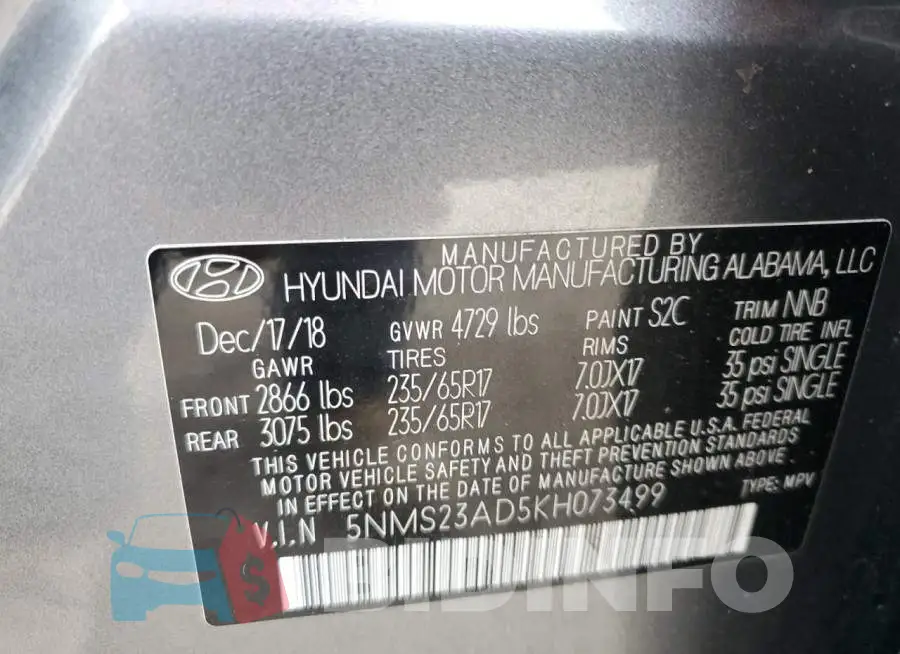 5NMS23AD5KH073499 Photo# 12