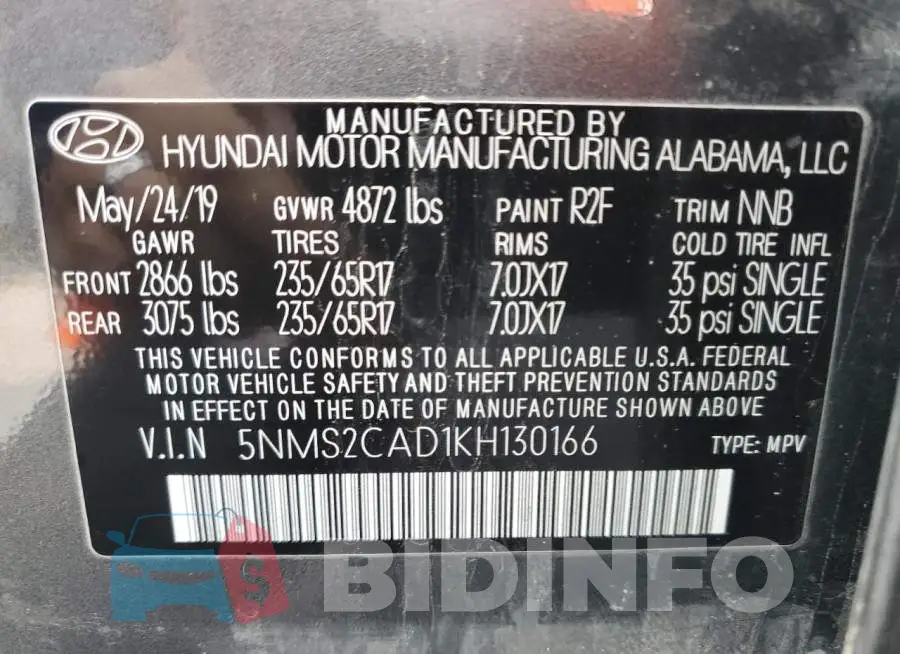 5NMS2CAD1KH130166 Photo# 14