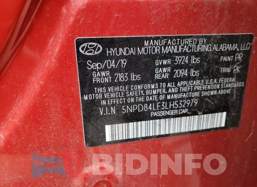 5NPD84LF3LH532979 Photo# 12