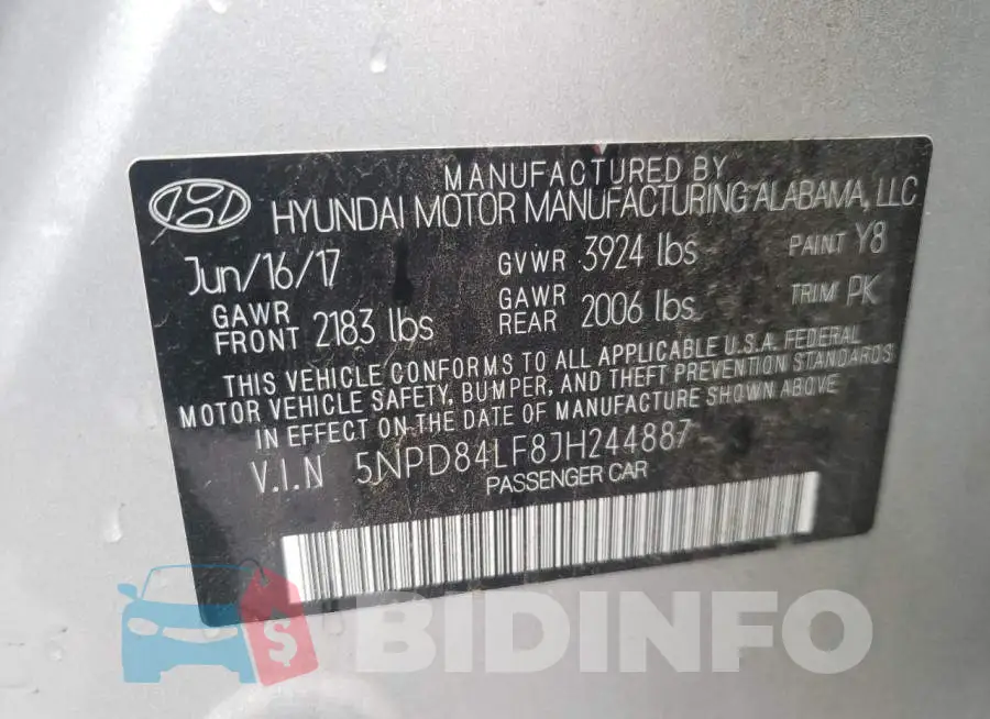5NPD84LF8JH244887 Photo# 13
