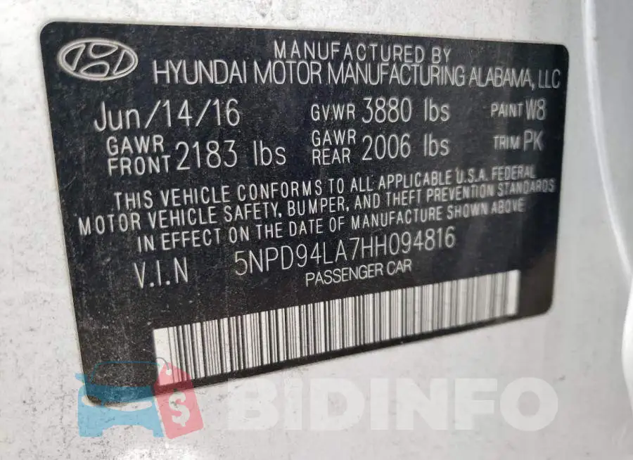 5NPD94LA7HH094816 Photo# 13