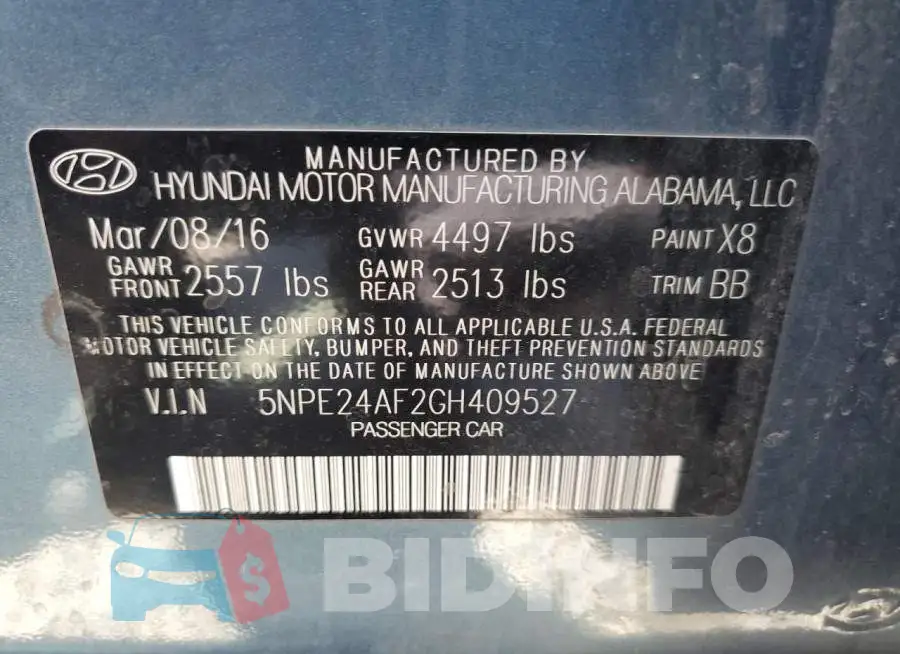 5NPE24AF2GH409527 Photo# 12